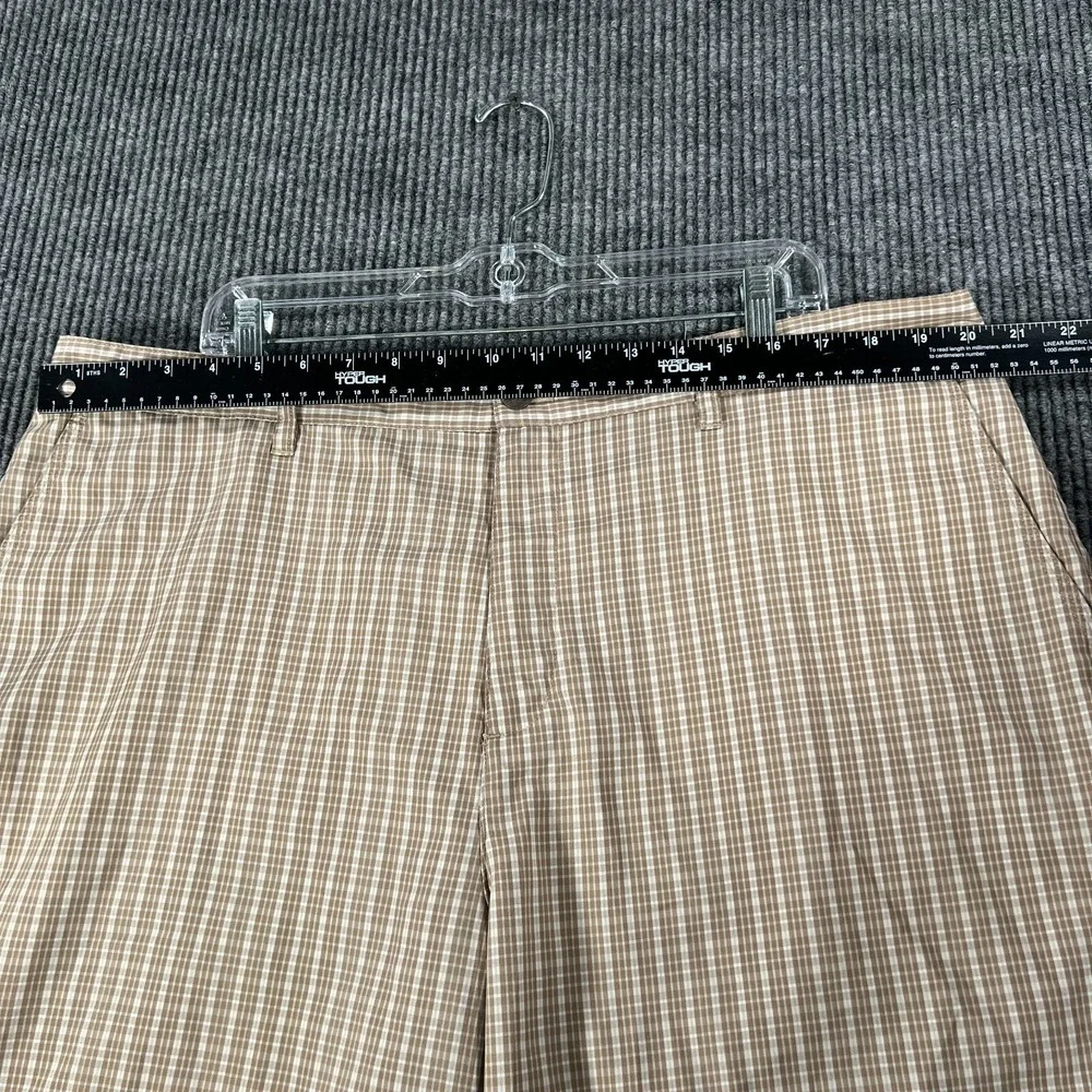 Adidas Mens Shorts 40 Brown Plaid Chino Golf 11